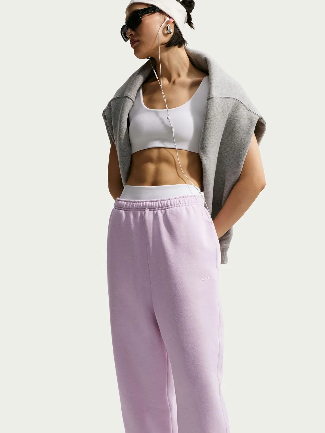 Джоггеры Nike Studio Fleece Oversized Cuffed, Bleached Lilac