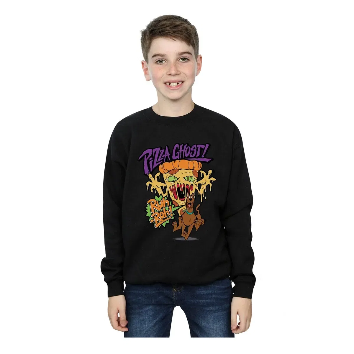 Свитшот с призраком Pizza Ghost Scooby Doo, Black