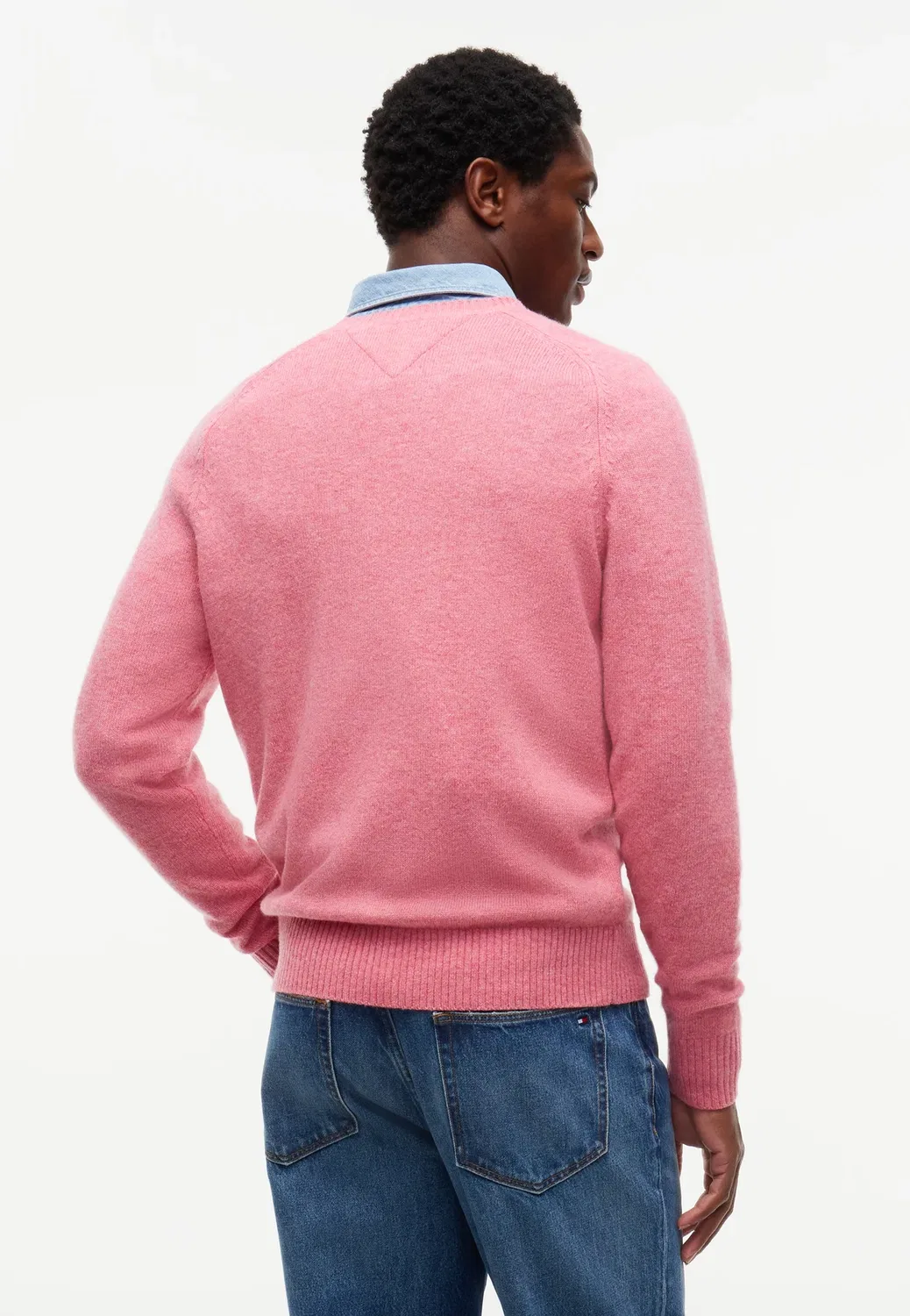 Свитер с круглым вырезом из овечьей шерсти Tommy Hilfiger, Synthetic Blush Heather — фото 3