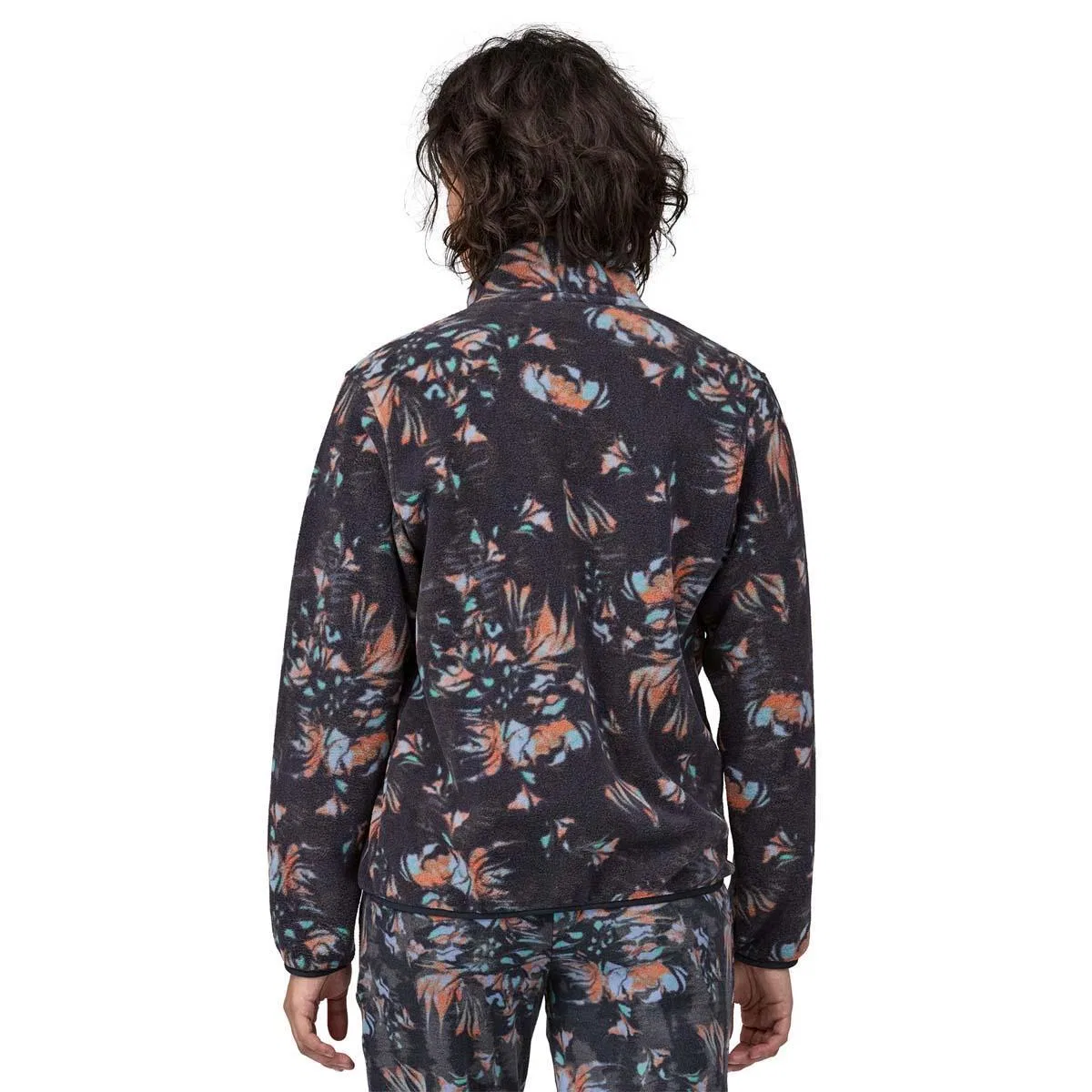Синчилла пуловер с застежкой на кнопках Patagonia, Swirl Floral/Pitch Blue — фото 2