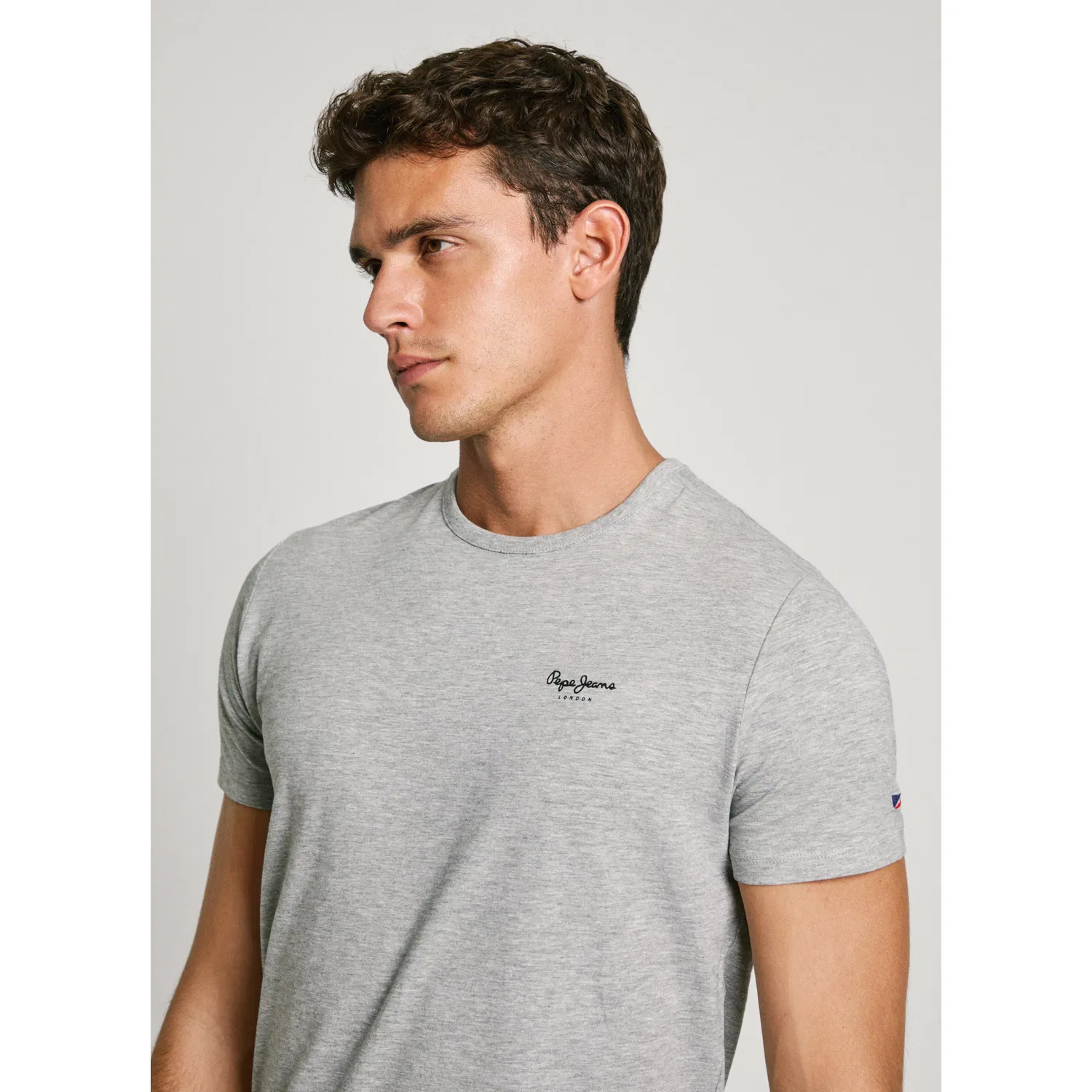 Детская хлопковая футболка с логотипом Pepe Jeans, Grey Marl — фото 2
