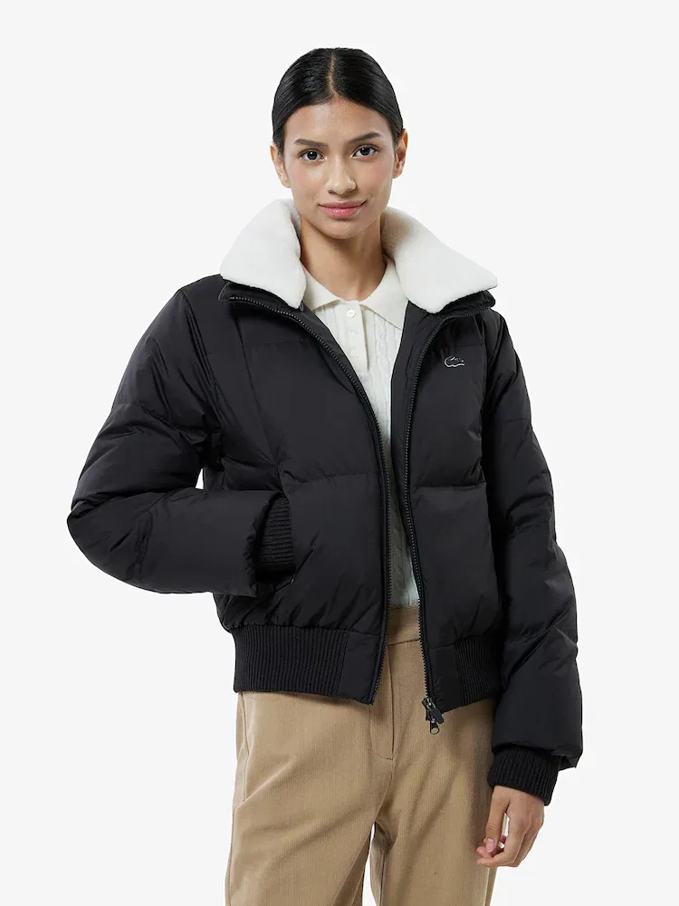Куртка женская Lacoste, отстегивающийся капюшон, синий