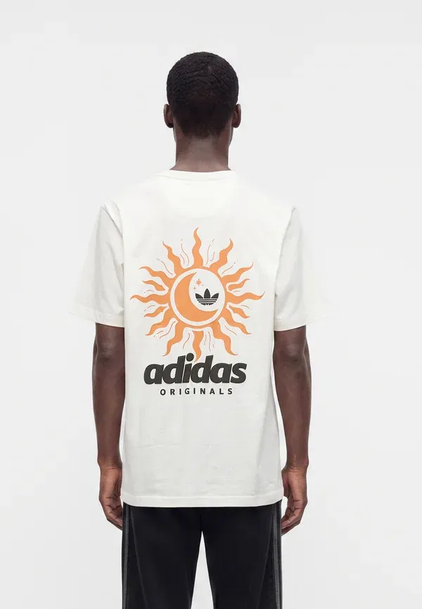 Футболка унисекс с принтом солнца и графическим изображением солнца Adidas Originals, кремовый