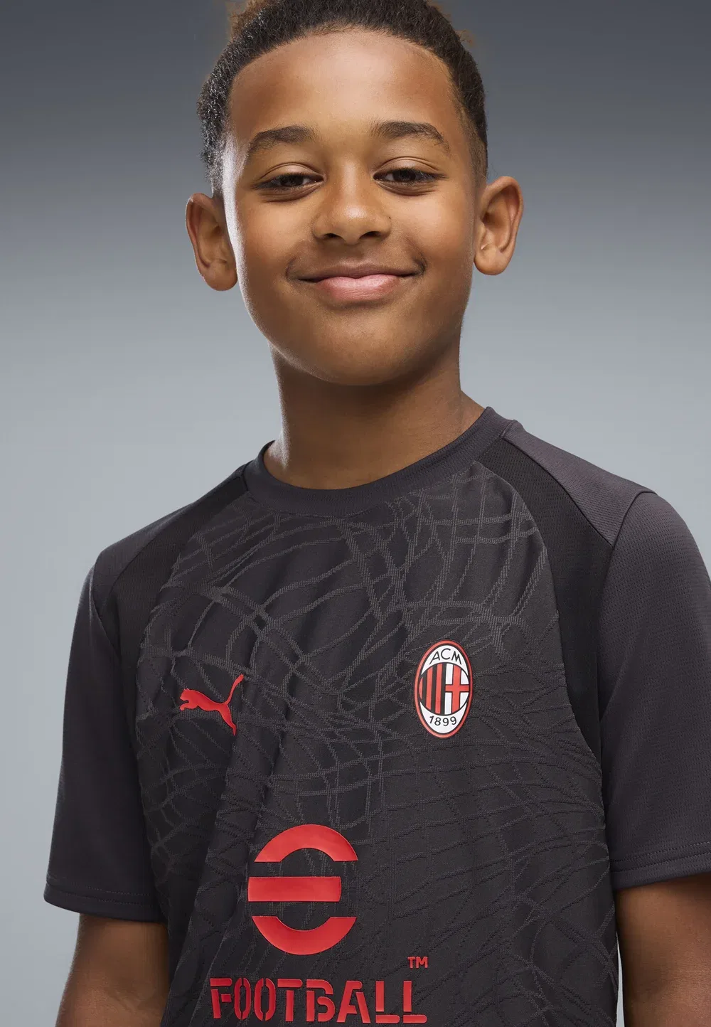 Ac milan slim trainingstrikot унисекс - клубная одежда Puma, Flat Dark Gray — фото 4