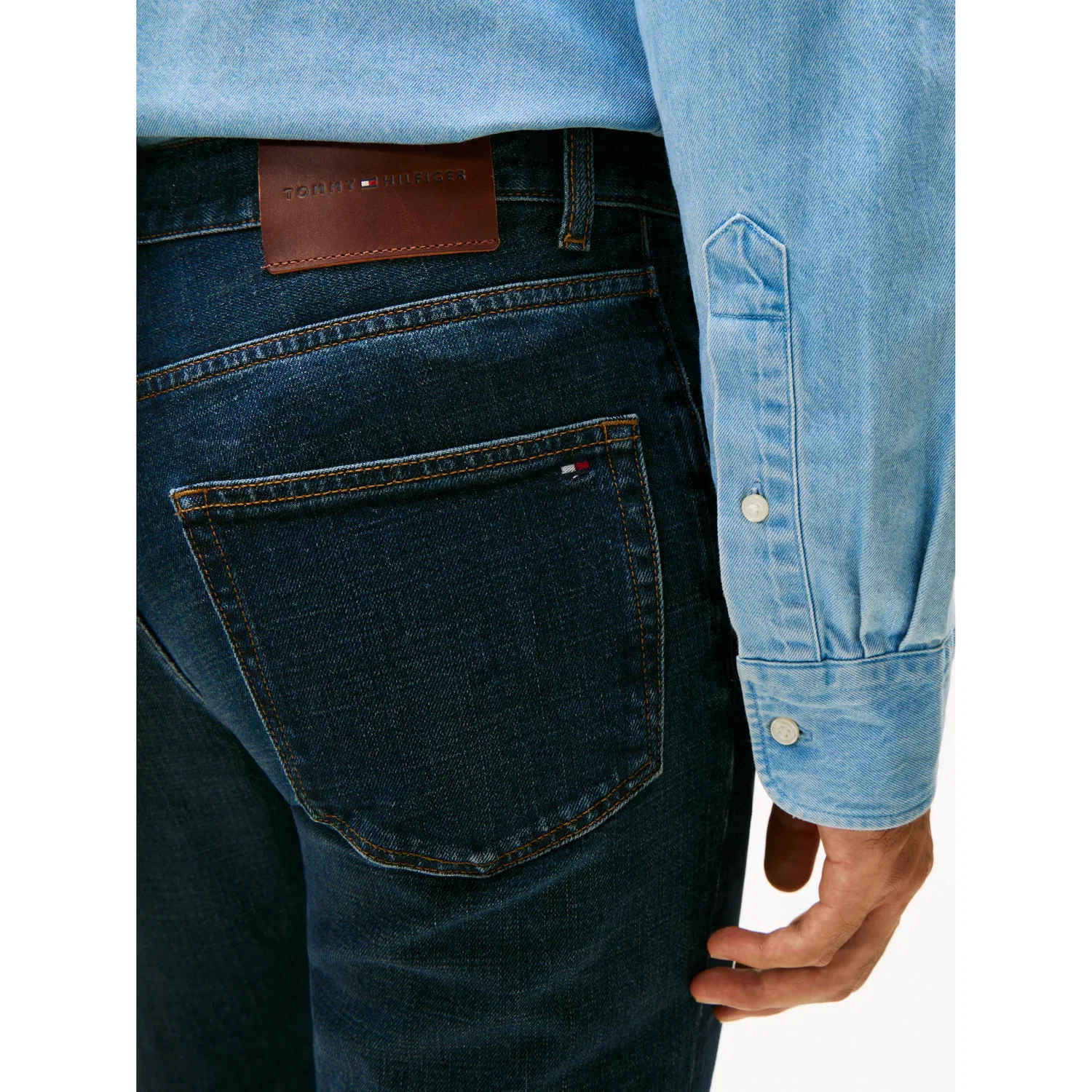 Мужские прямые джинсы DENTON Slim Straight Fit Tommy Hilfiger, Blacker Blue — фото 2