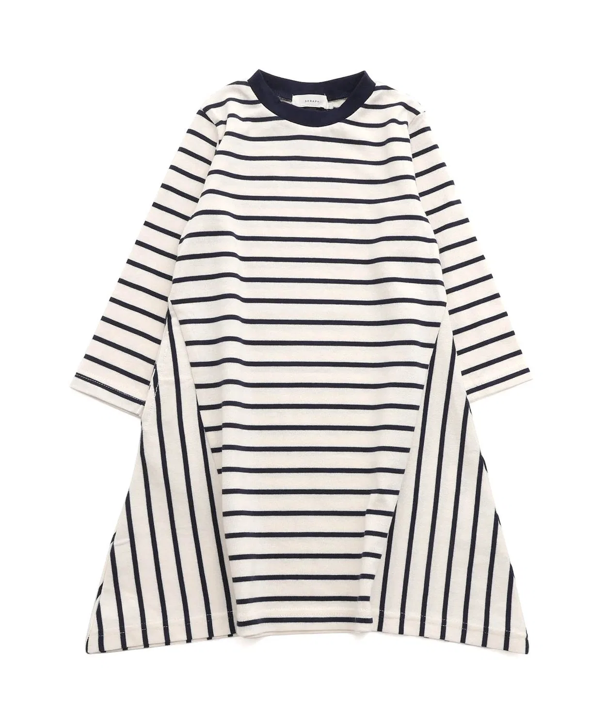 Детское платье с длинным рукавом флоральный принт, модель Cut Sew Seraph, Navy