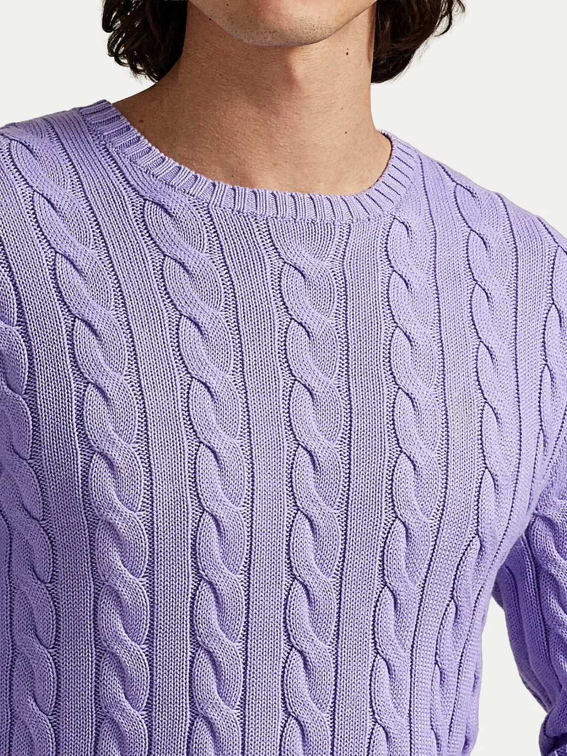 Мужской пуловер стандартного кроя Polo Ralph Lauren, светло-сиреневый — фото 3