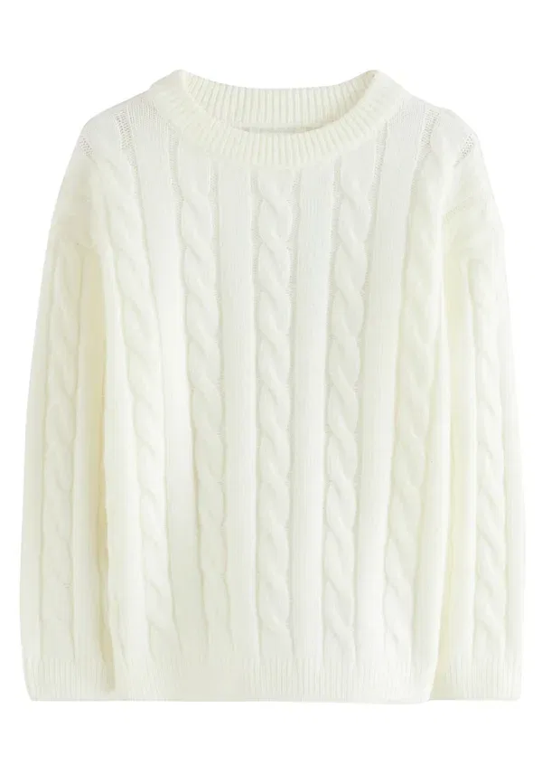 Свитер с косами Regular fit Next, cream, кремовый