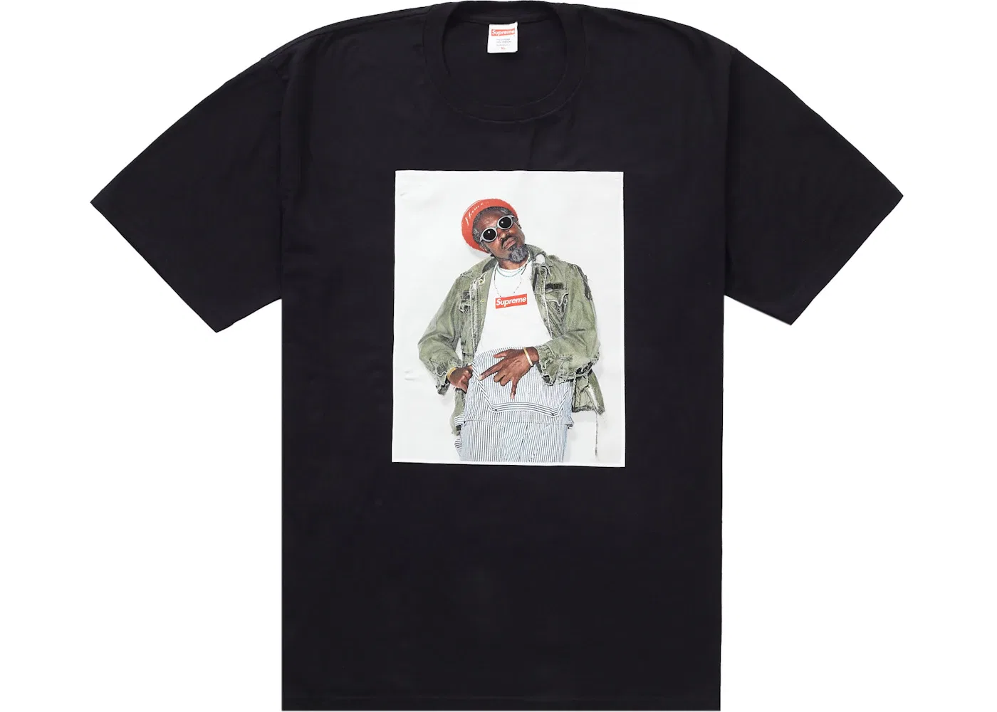Мужская футболка с принтом André 3000 Supreme, Black