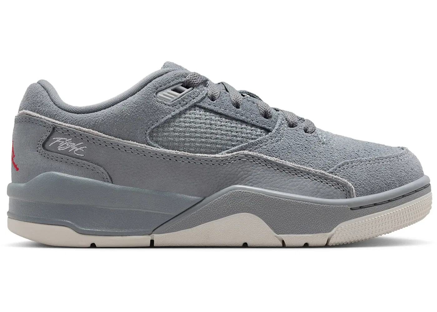 Детские кроссовки Lifestyle с принтом Jordan Flight Court Jordan, Cool Grey/Wolf Grey/Neutral Grey/Varsity Red
