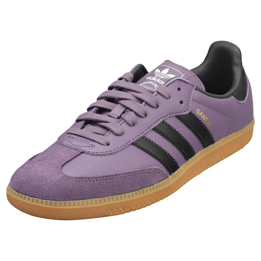 Детские кроссовки для девочек с замком-шнурком Samba Adidas, Shadow Violet Carbon Core White