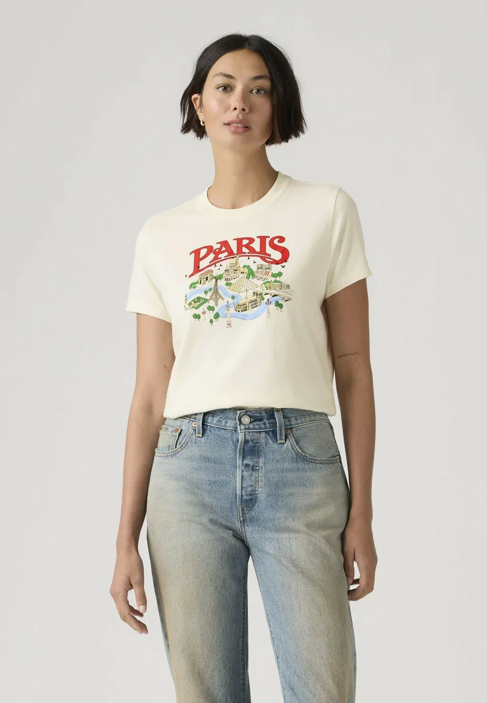 Gr favorite tee 2.0 (название уточняется) paris egr - print t-shirt Levi'S, Paris Egret - Whites