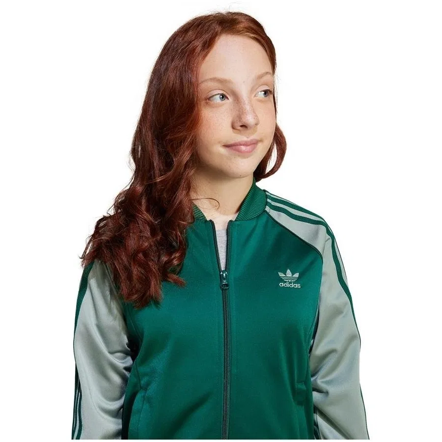 Детская куртка с принтом Adicolor SST Track Top adidas, Зеленый — фото 4