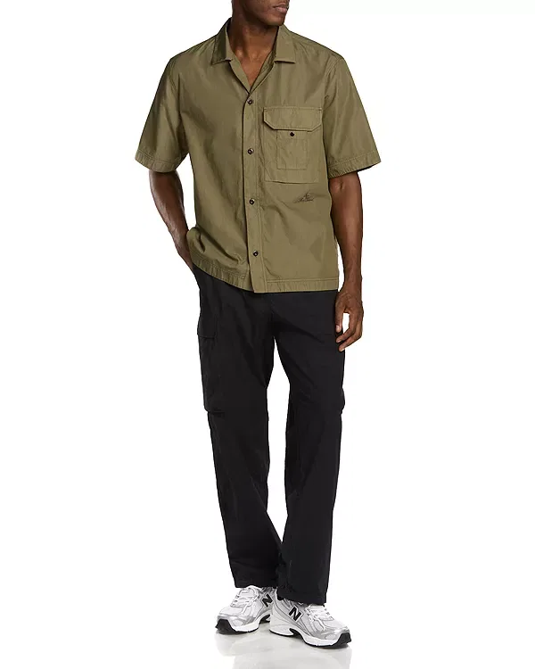 Мужская рубашка свободного кроя с нагрудным карманом Camicia relaxed fit pocket shirt Stone Island, Military Green — фото 2