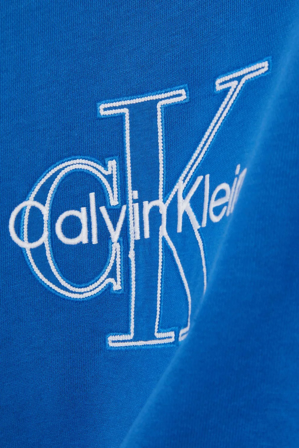 Свитшот из хлопкового футера Monogram Calvin Klein, синий — фото 3