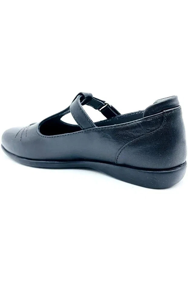 Детские туфли для девочек без шнурков Cat Motif Classic Nubebe, Black — фото 2