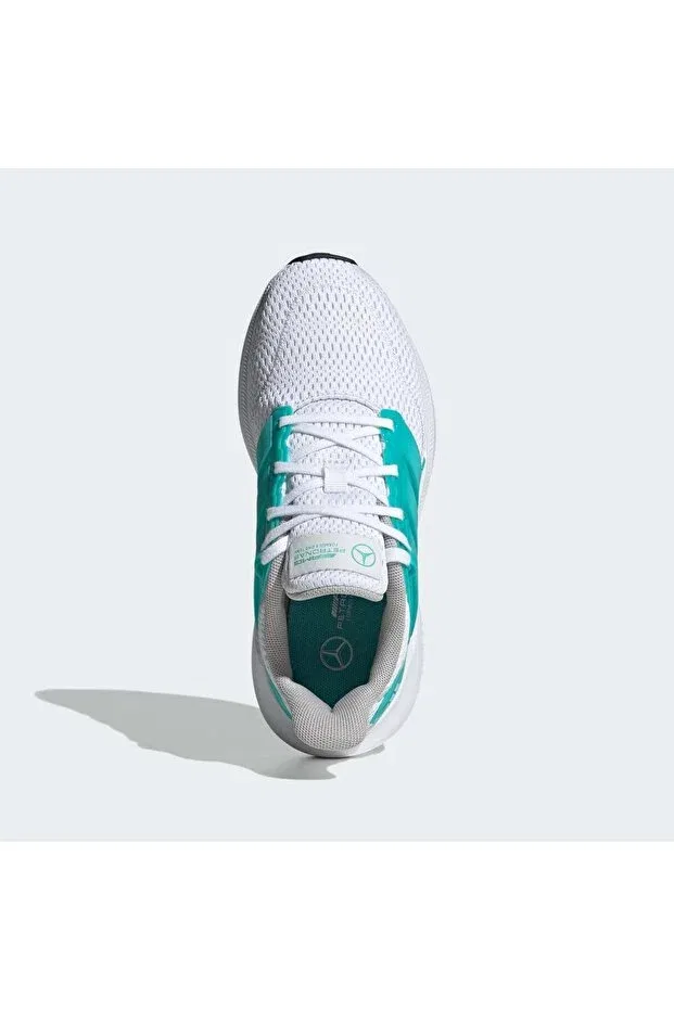 Детские кроссовки для девочек с принтом Mercedes-AMG Petronas Formula One Team Ultimashow 2.0 Adidas, Cloud White / Semi Mint Rush — фото 2