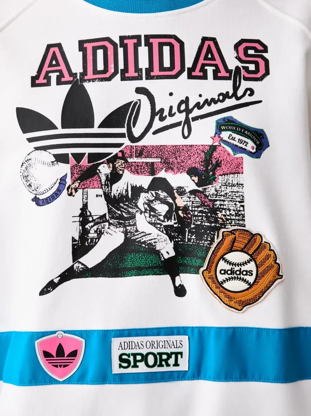 Толстовка с графическим принтом и вставками adidas, белый — фото 4