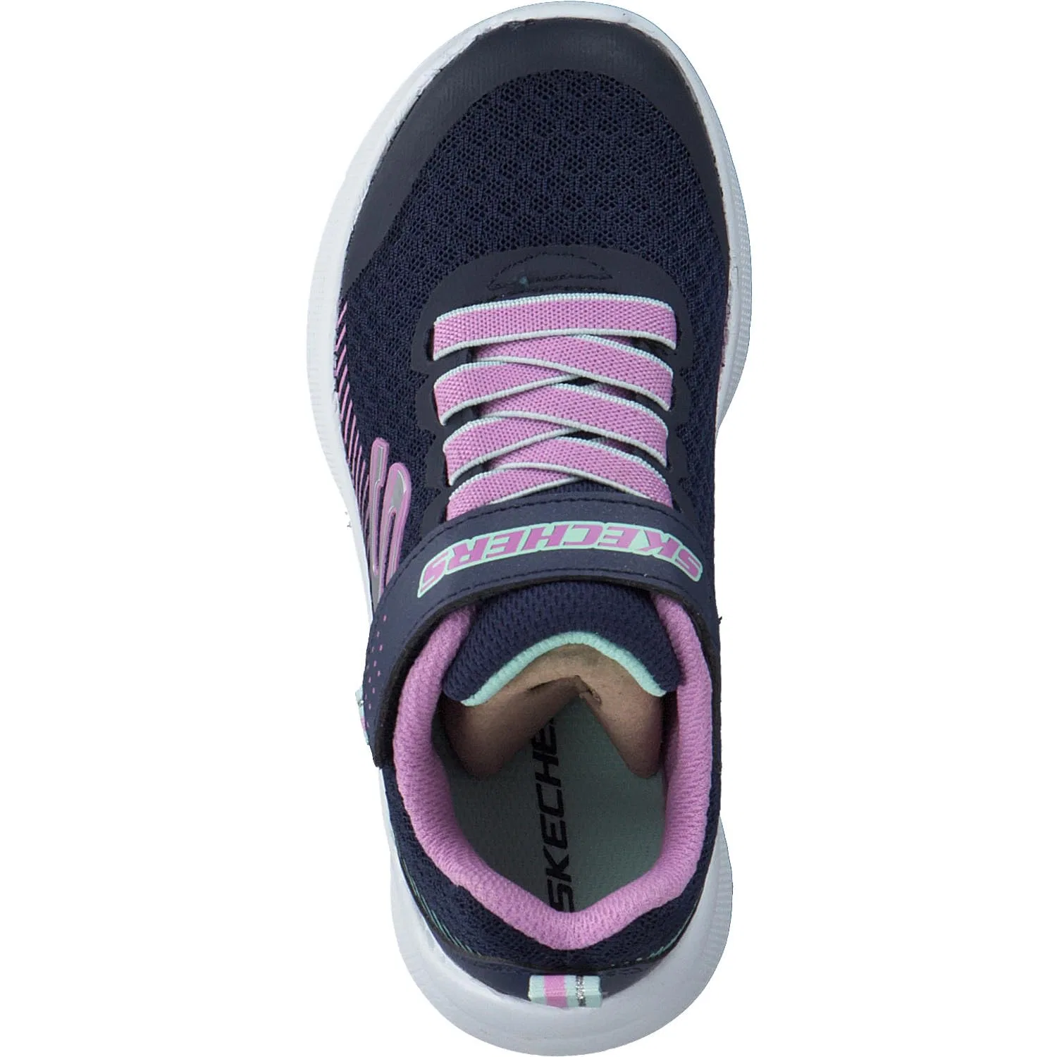Детские кроссовки для девочек с сеткой Skechers, Navy Blue Lavender — фото 2