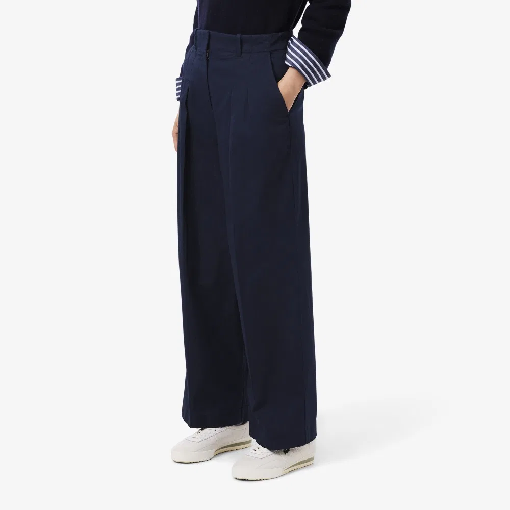 Брюки чинос Lacoste, широкие, тёмно-синие — фото 2