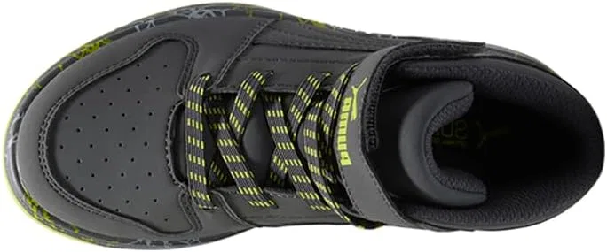 Детские кроссовки для мальчиков Rebound Layup PUMA, Strong Gray-Strong Gray-Lime Smash — фото 4