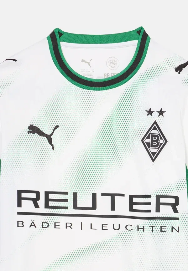 Футболка с короткими рукавами из полиэстера Borussia monchengladbach home replica unisex Puma, White, Archive Green, белый/зеленый — фото 3