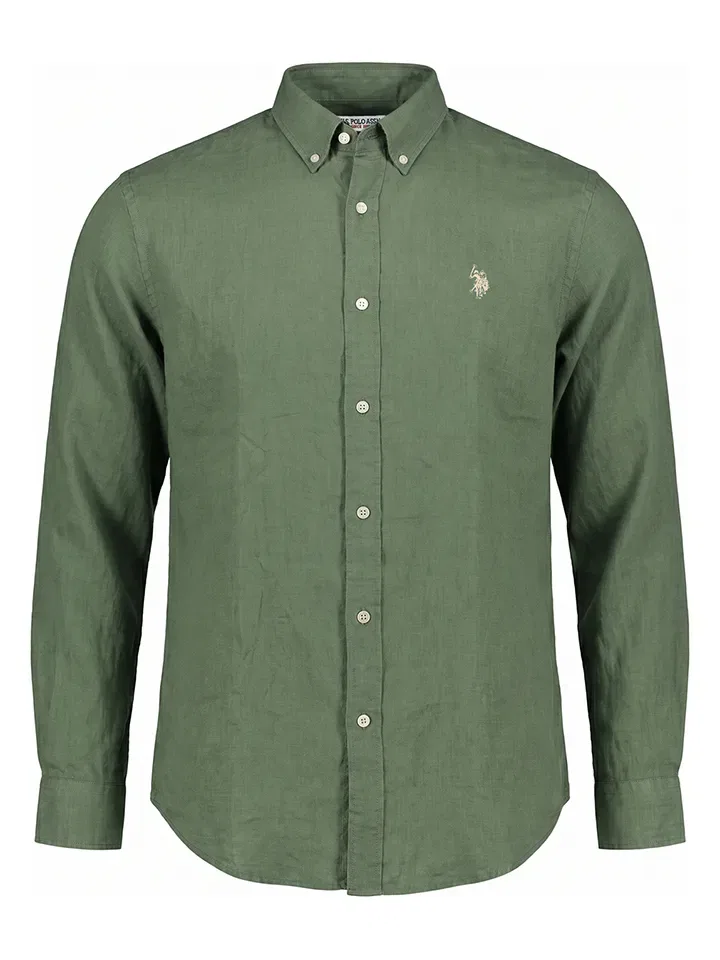 Рубашка оливковая U.S. Polo Assn., оливковый