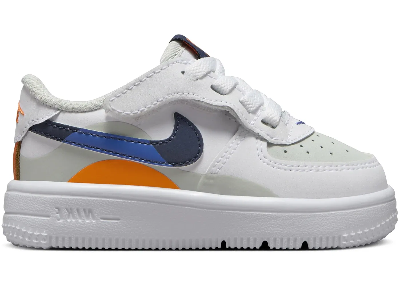Детские кроссовки с принтом Nike Force 1 Low LV8 2 EasyOn Nike, Light Silver/White/Astronomy Blue/Midnight Navy