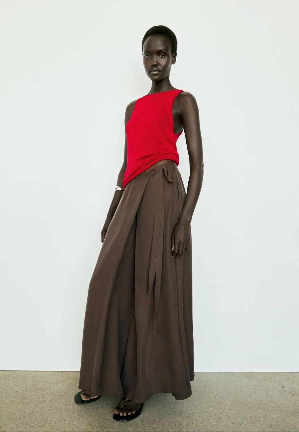 Юбка-Обертка Massimo Dutti, Dark Brown — фото 2