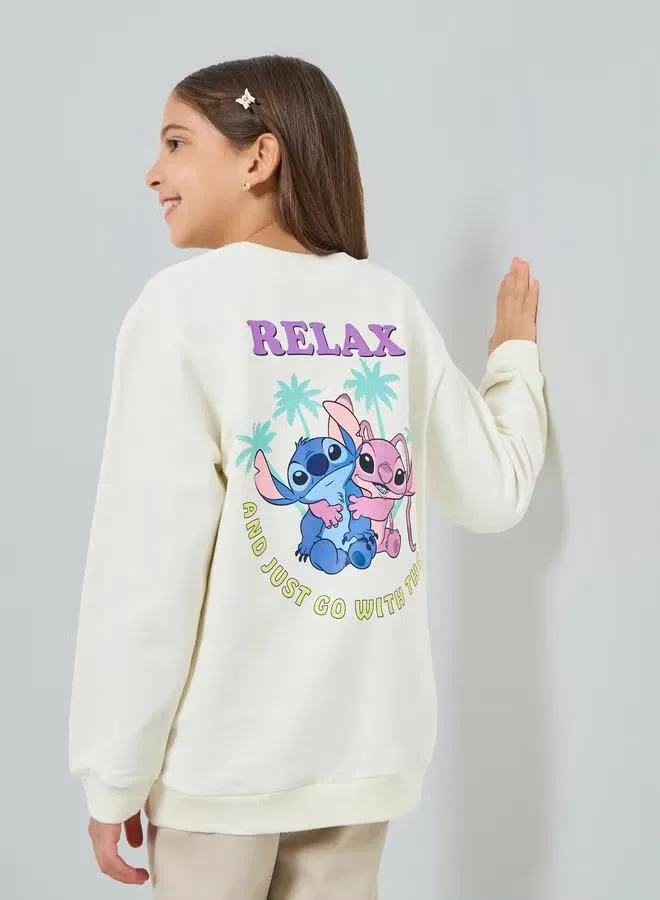 Свитшот с принтом Lilo & Stitch Styli, белый — фото 3