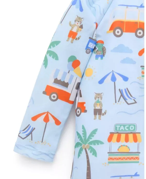 Детский купальник для мальчиков с длинным рукавом с принтом Purebaby, Cancun Print — фото 3