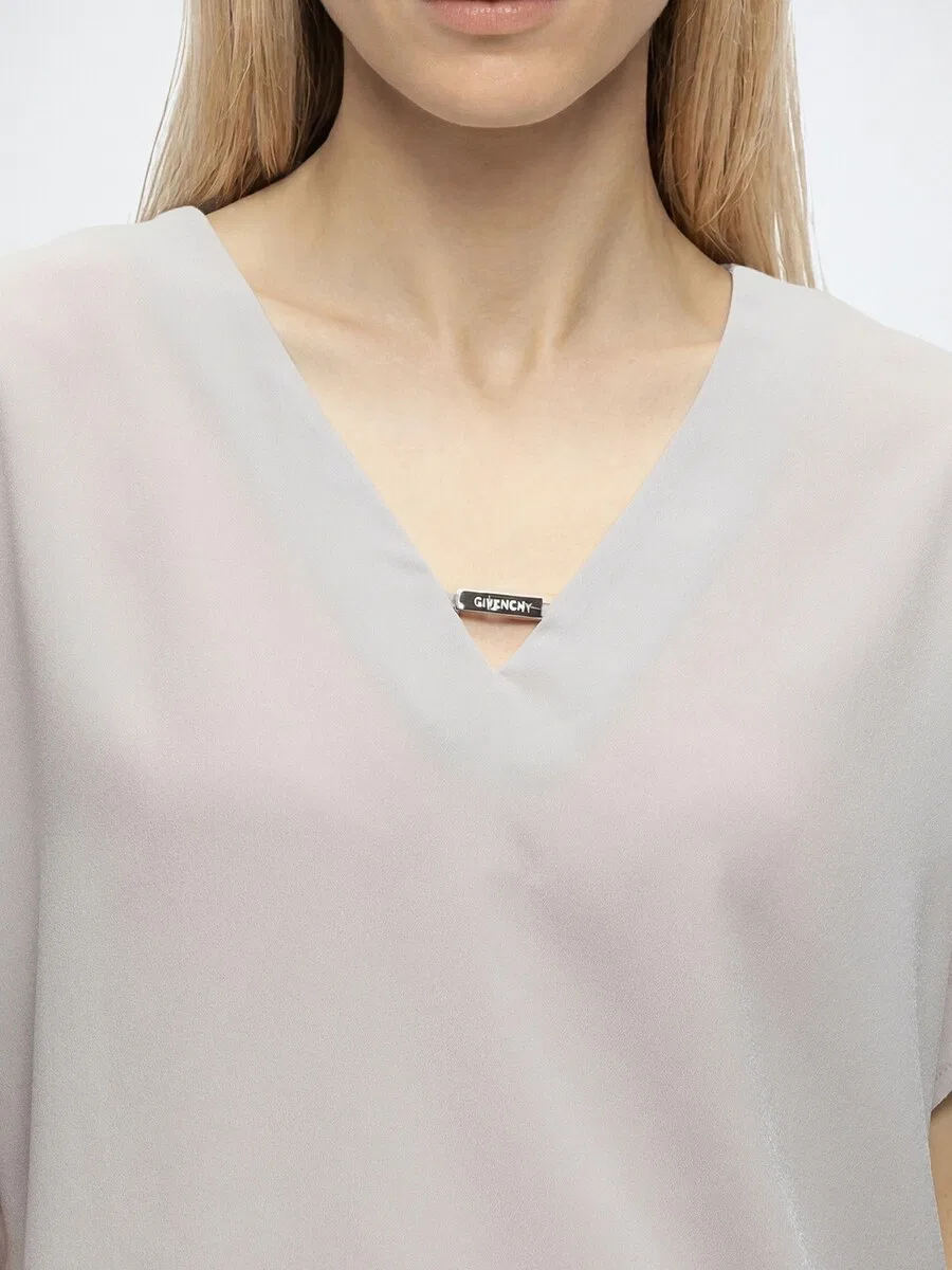 Блузка Calvin Klein светло-серого цвета — фото 3