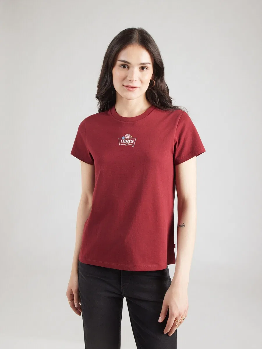 Футболка LEVI'S THE PERFECT темно-красного цвета — фото 2