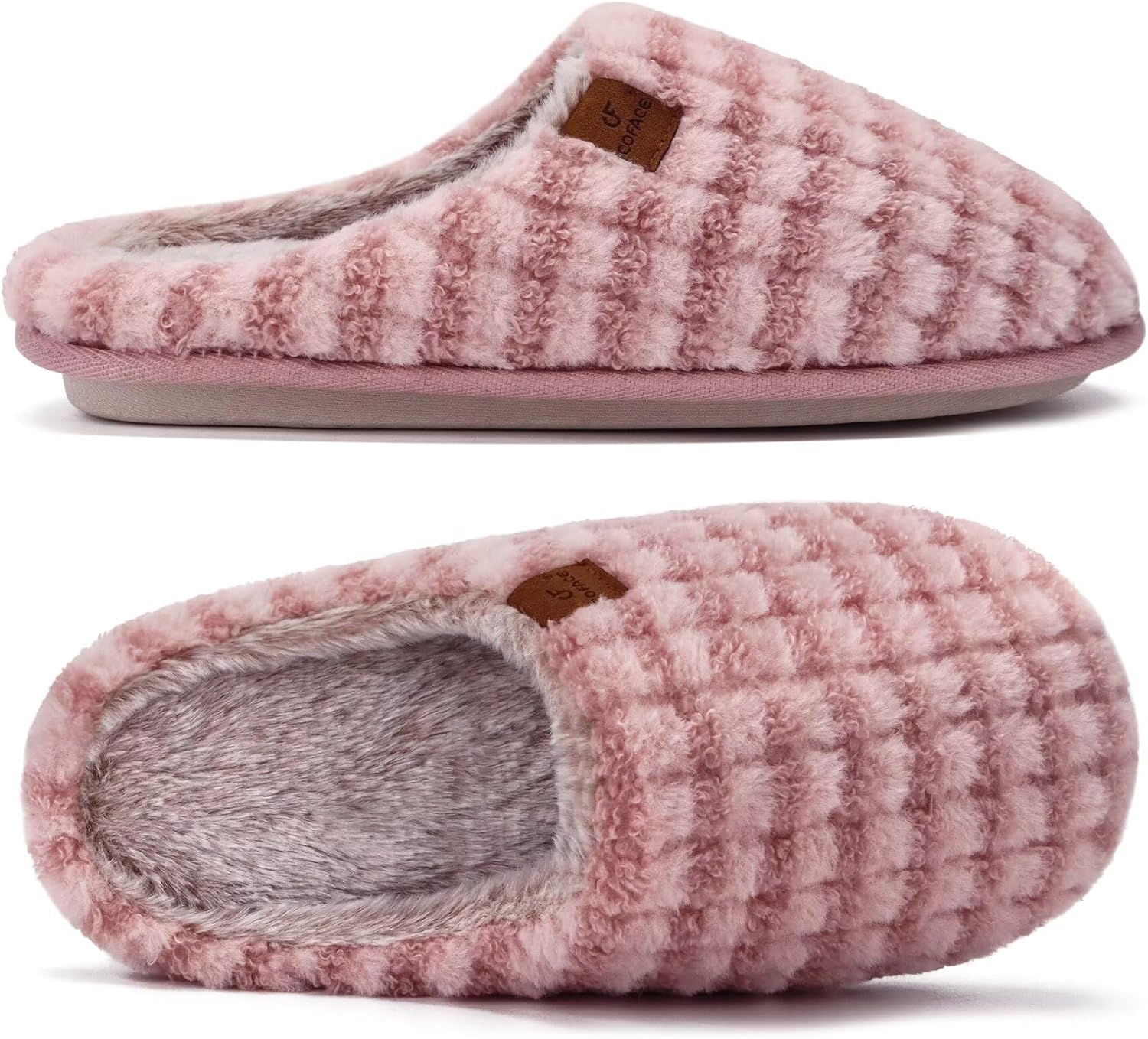 

Мужские уютные тапочки COFACE с амортизирующей мемори-пеной, удобные, с легким подскоком, теплые домашние/шлепанцы с поддержкой свода стопы, резиновая подошва, размер 7-15, розовый