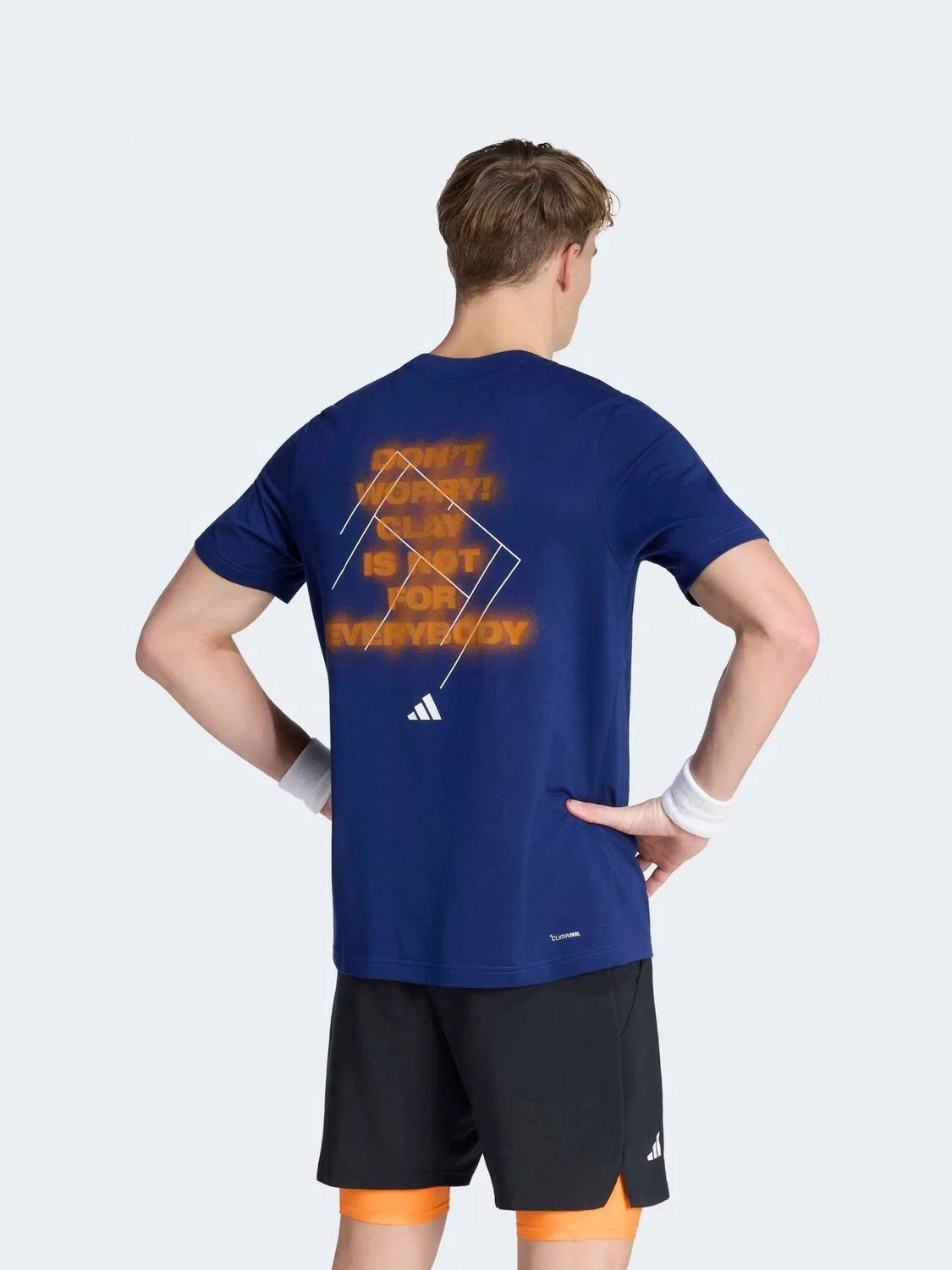 Футболка с принтом Clay Is Not Graphic adidas, синий — фото 2