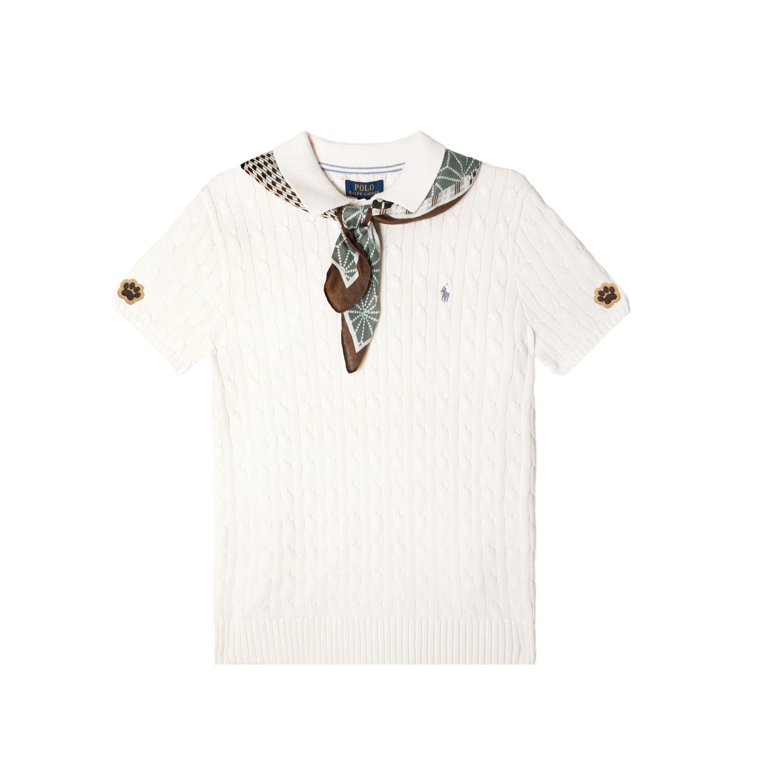 Детский свитер с поло-воротником Milk White Polo Ralph Lauren
