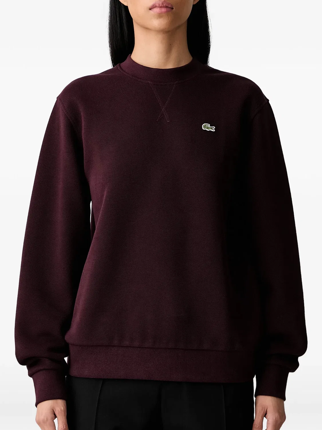 Lacoste Красный свитшот с нашивкой-логотипом — фото 2