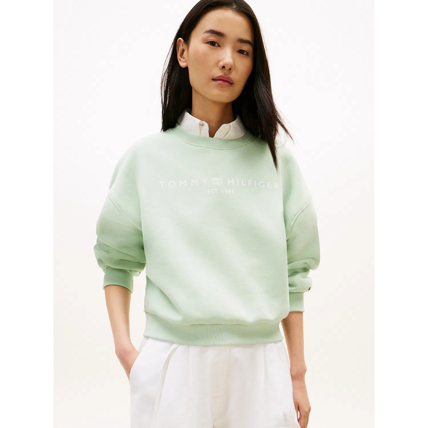 Женский свитшот с логотипом Tommy Hilfiger, Gentle Jade