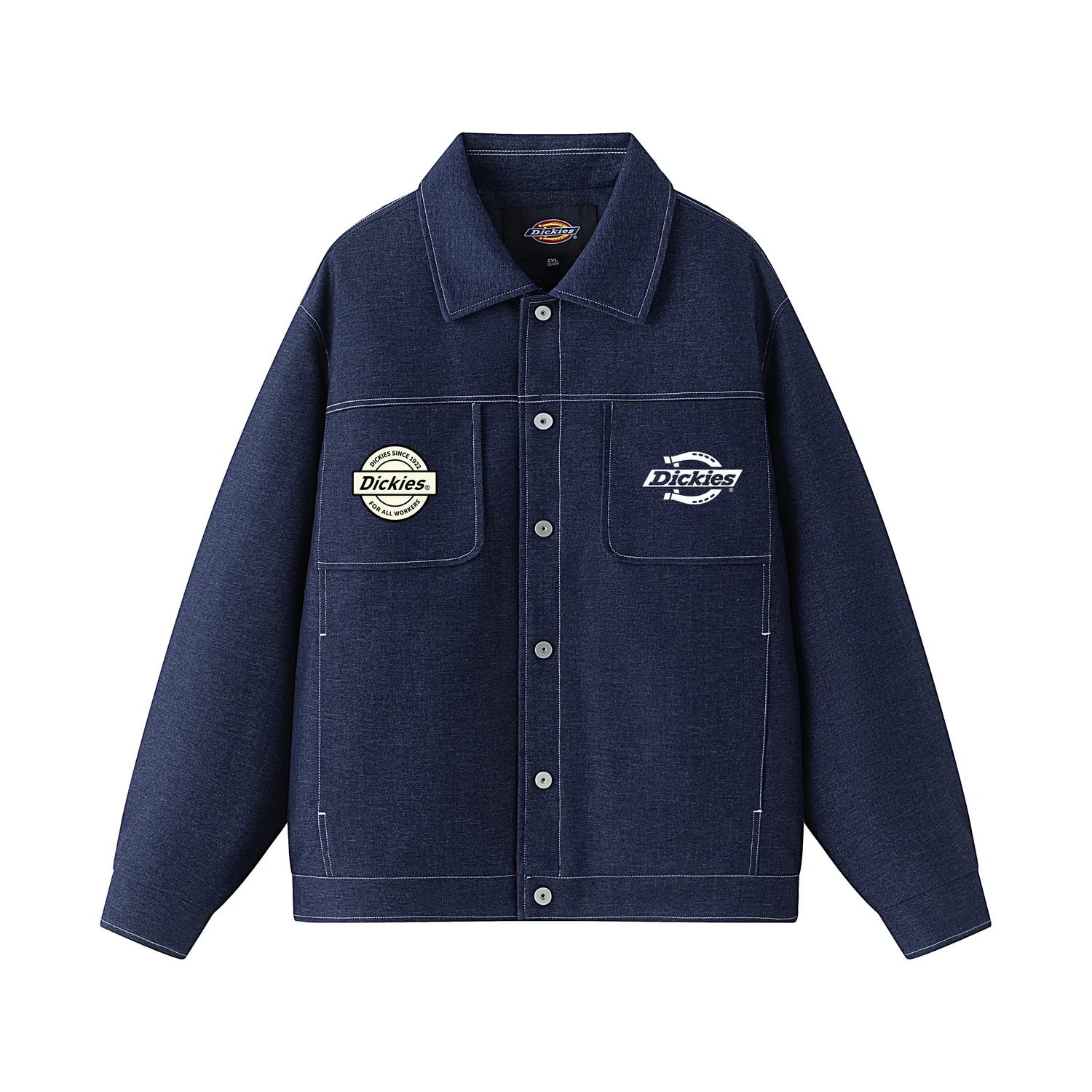 Детская куртка джинсовая с воротником-стойкой прямого кроя Dickies, Denim Blue