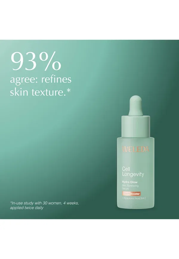 Сыворотка с гиалуроновой кислотой Cell longevity hydra glow skin renew serum Weleda, 30 мл — фото 4