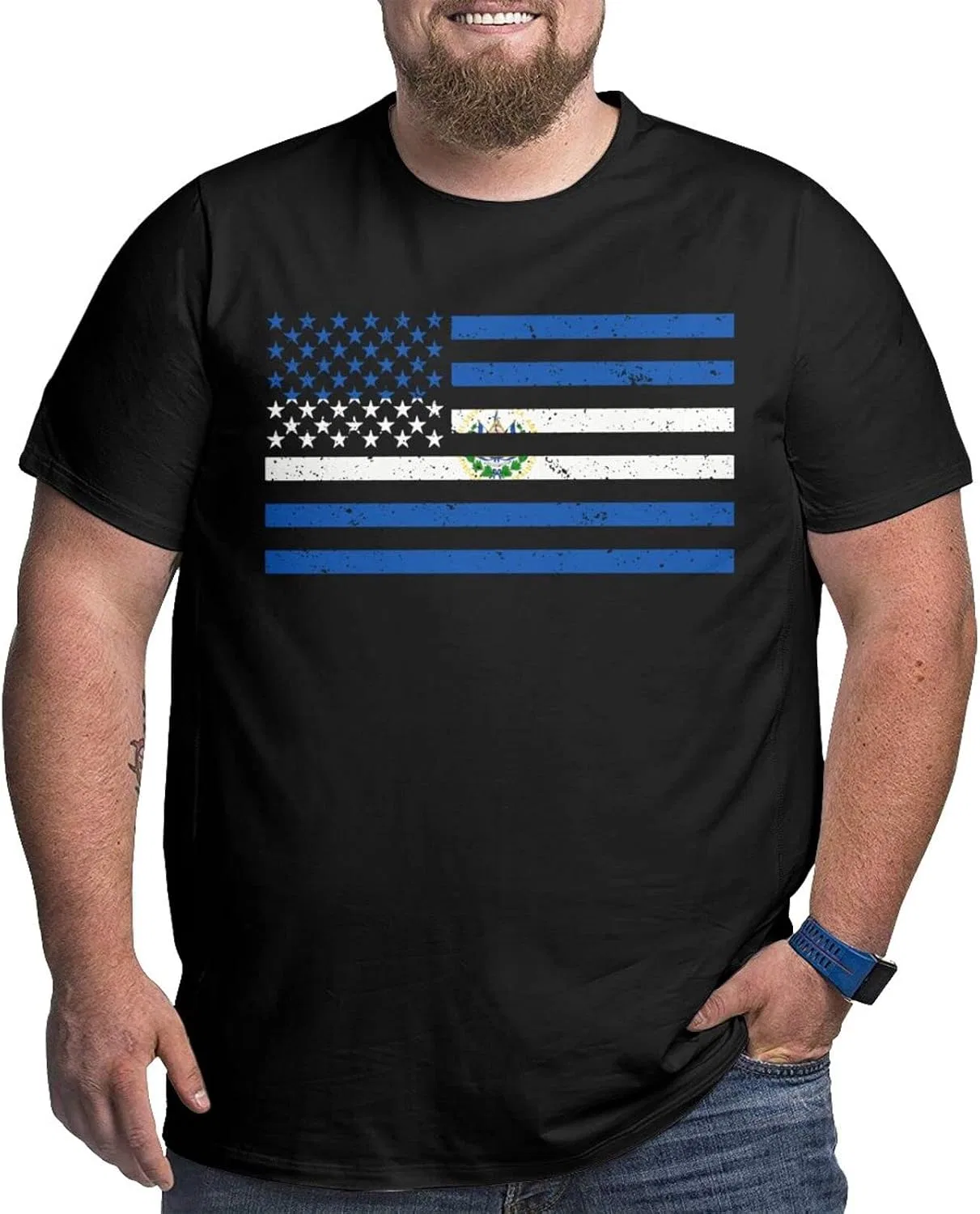 Мужская футболка с принтом Regular Fit, El Salvador Flag
