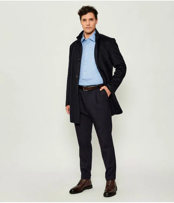 Мужская рубашка slim fit из хлопка с эластаном H-Hank-Kent-C1-214 BOSS, синий — фото 2