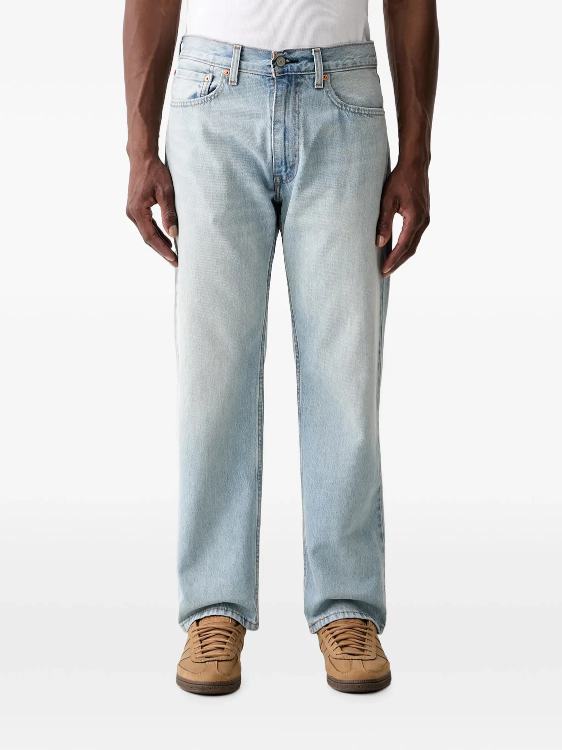 Джинсы 555 с нашивкой, синие Levi's, синий