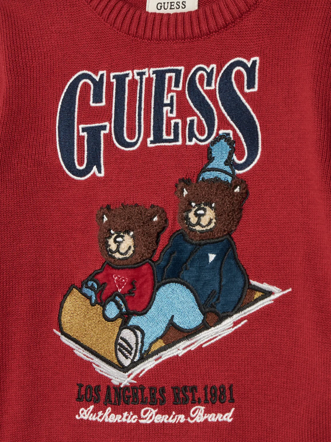 Комплект из пуловера и брюк стандартного кроя для мальчика Guess, красный — фото 4