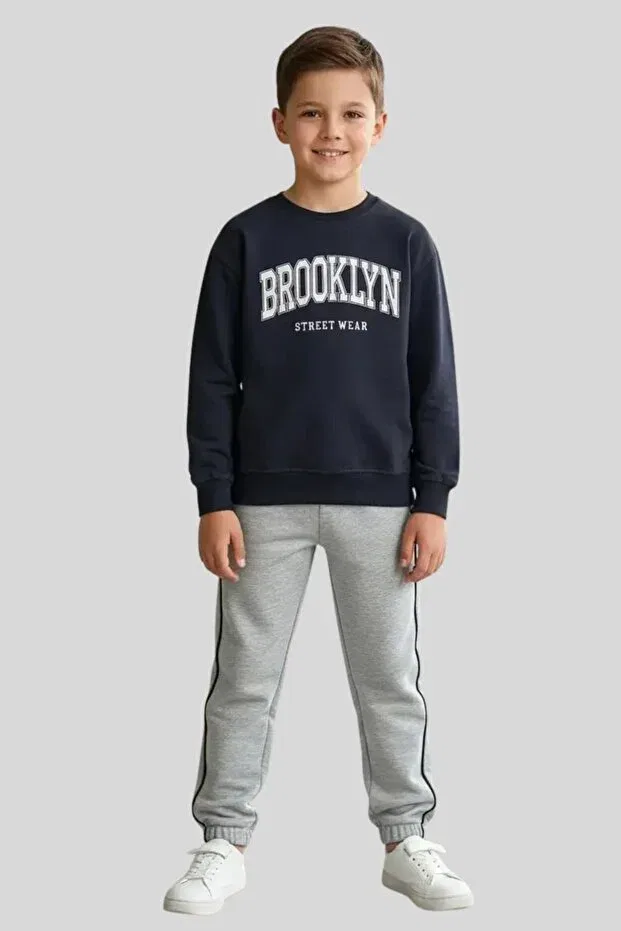 Детский спортивный костюм для мальчиков с принтом Brooklyn Printed Tracksuit Set Ww Waka Waka Kids Store, Smoked