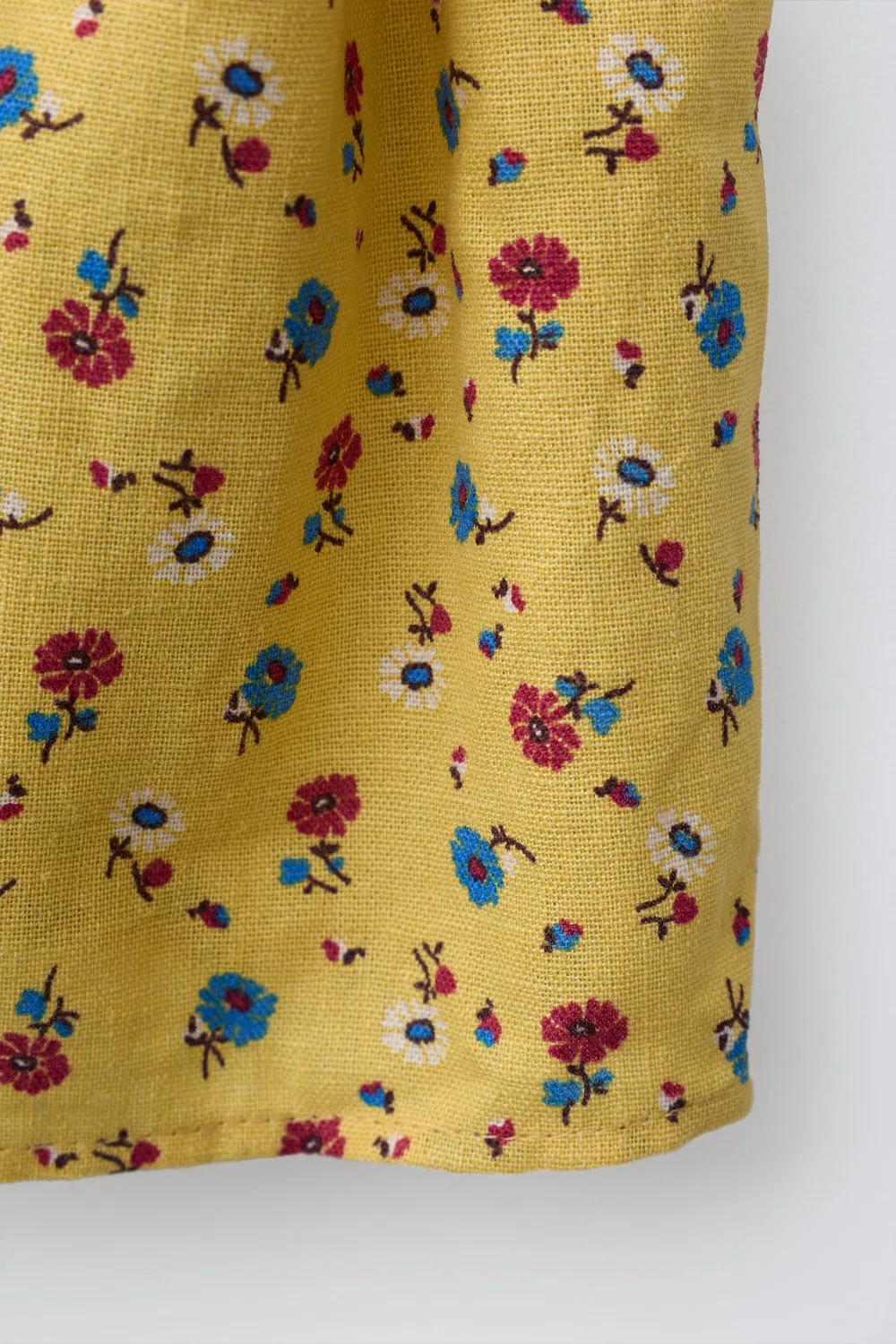 Топ из льняной смеси с цветочным принтом ZARA, Yellow — фото 4