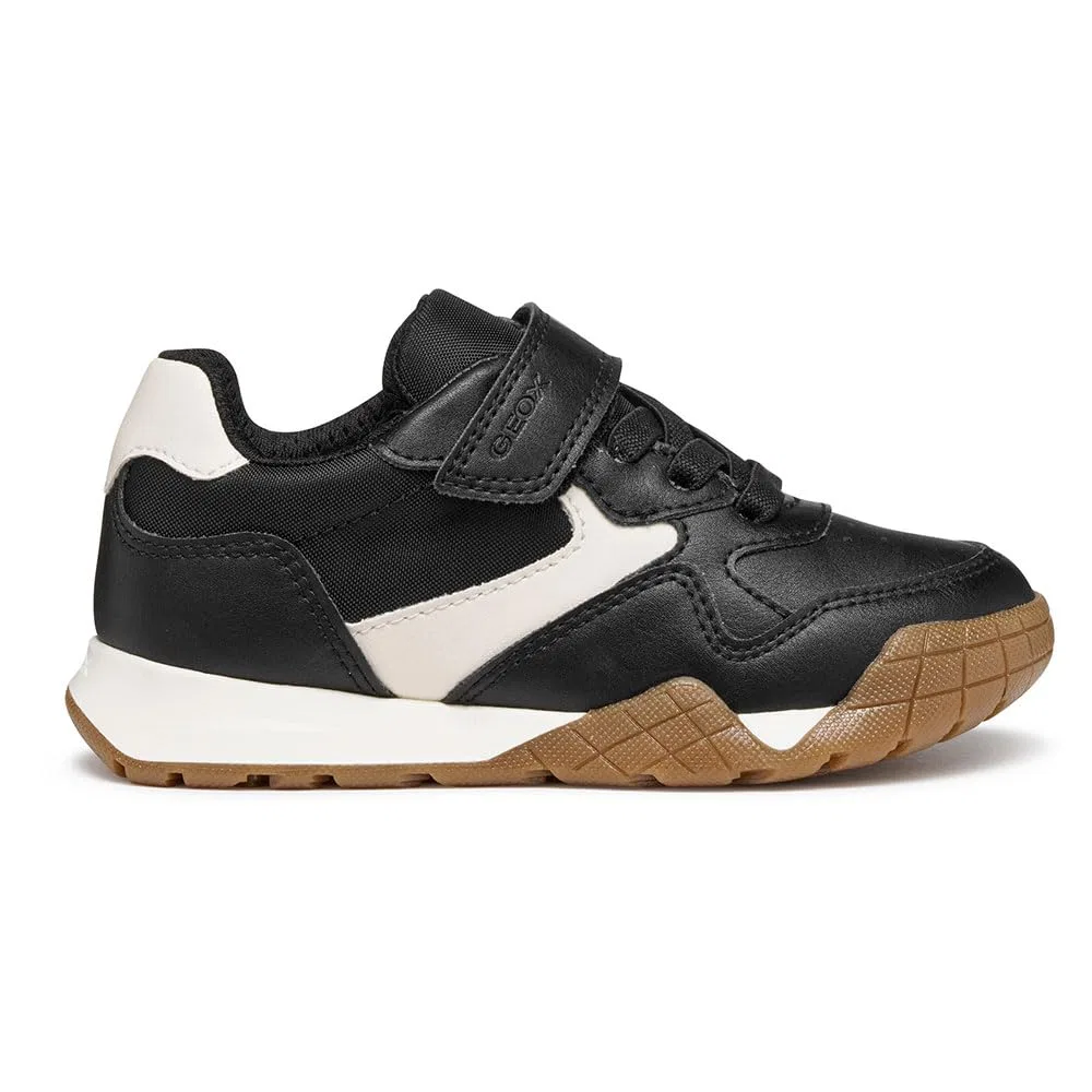 Детские кроссовки для мальчиков дышащие J Rann-e Boy Geox, Black Lt Ivory