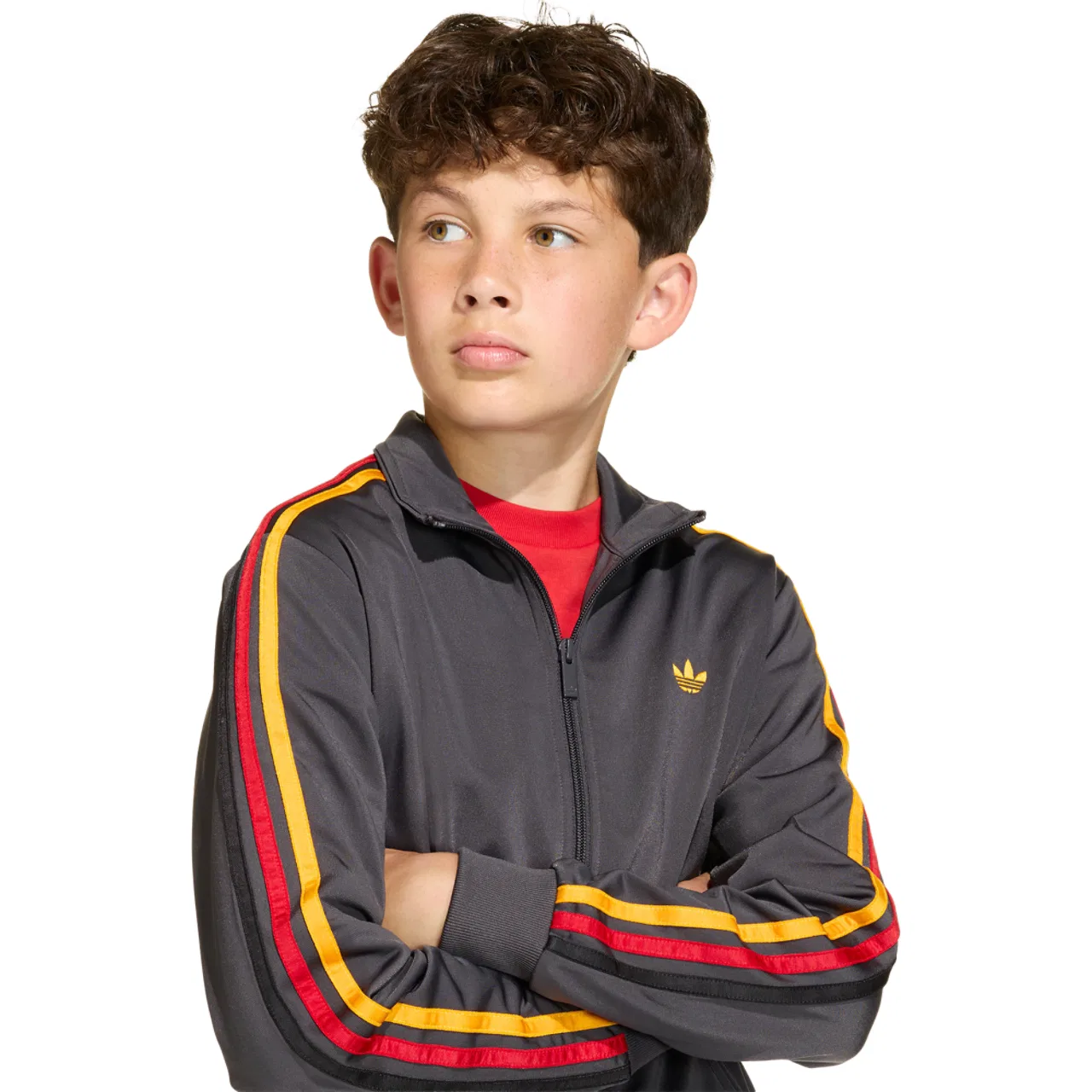 Куртка для мальчиков Firebird Loose Track Adidas, цвет Utility Black/Collegiate Gold — фото 3