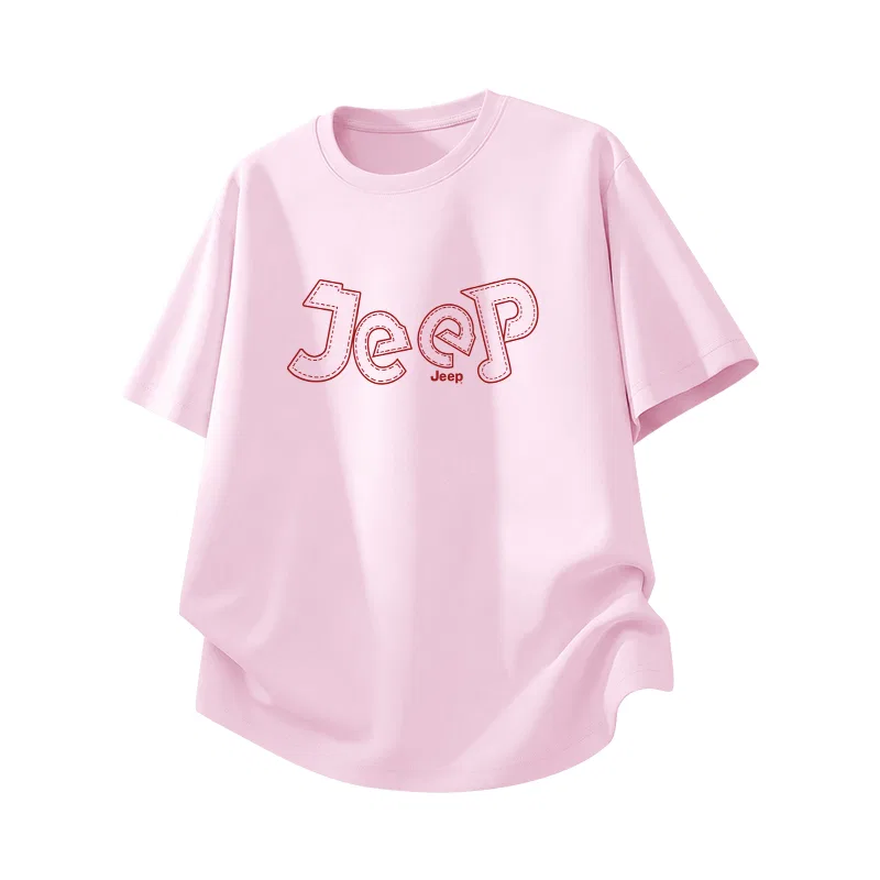Детская футболка с круглым вырезом Jeep, Pink/E Red