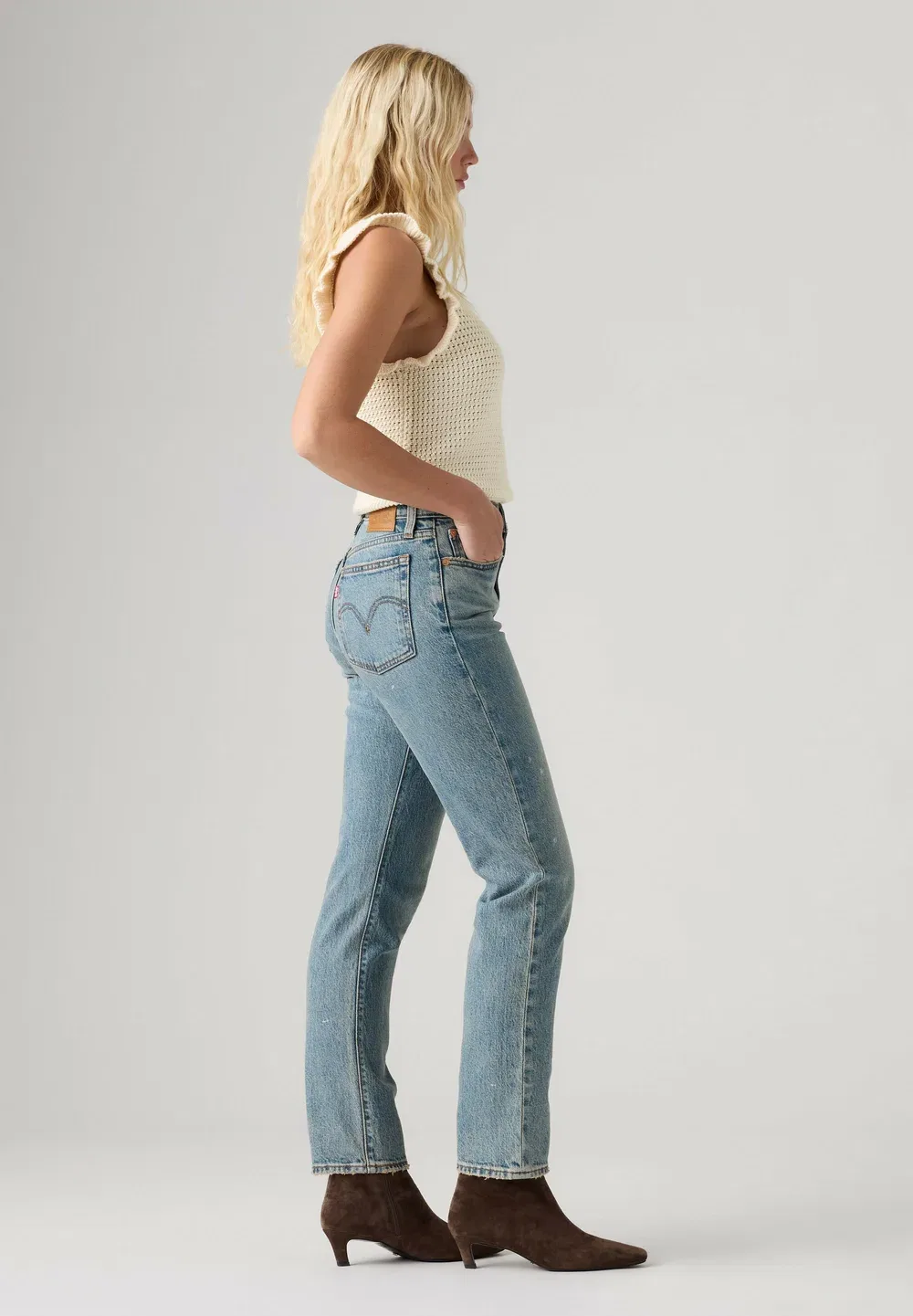 Джинсы Wedgie slim - узкие джинсы Levi'S, City Slim Med Indigo Worn In — фото 4